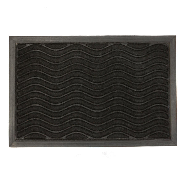 nicola spring 60cm x 40cm Black Waves Heavy Duty Door Mat