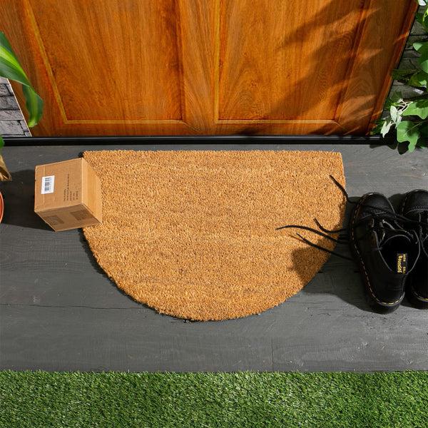 Nicola Spring 60cm X 40cm Brown Coir Half Moon Door Mat