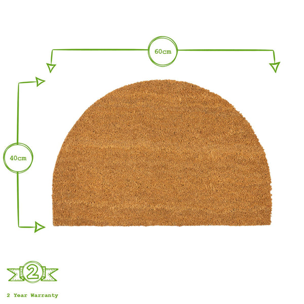 Nicola Spring 60cm X 40cm Brown Coir Half Moon Door Mat