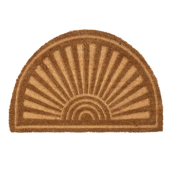 nicola spring 60cm x 40cm Brown Embossed Coir Half Moon Door Mat