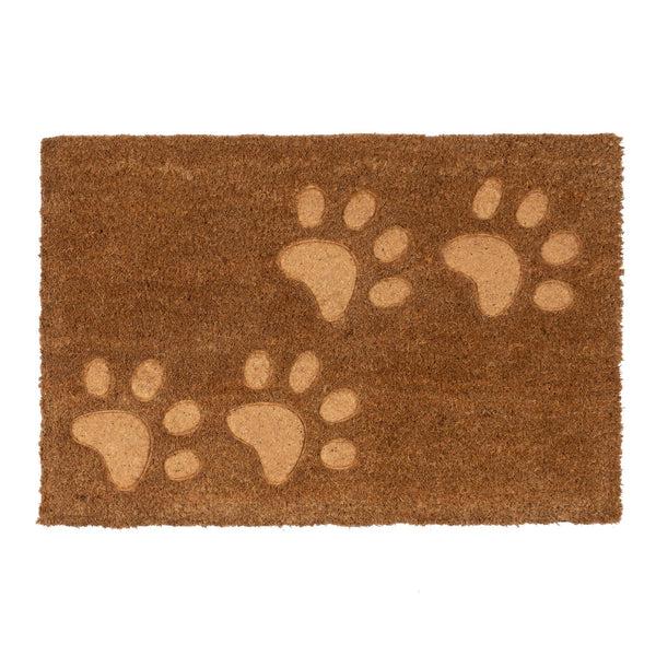 nicola spring 60cm x 40cm Brown Paw Embossed Coir Door Mat