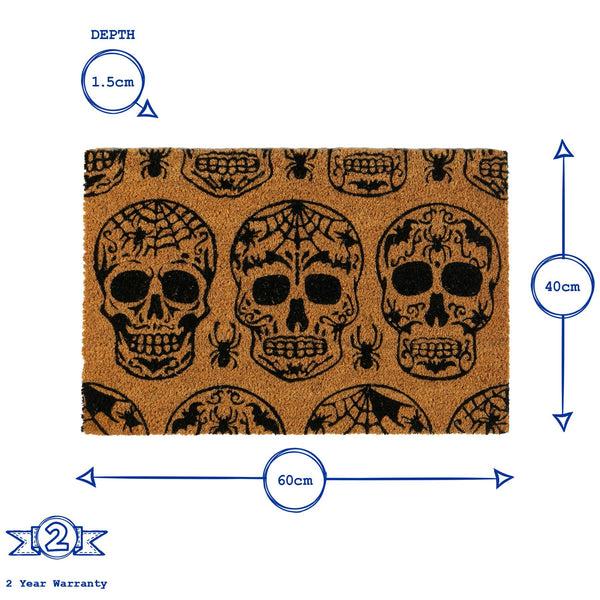 Nicola Spring 60cm X 40cm Day Of The Dead Coir Door Mat