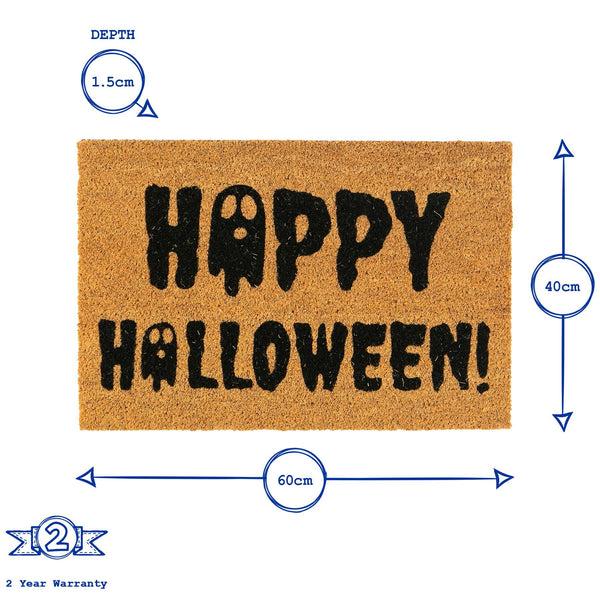 Nicola Spring 60cm X 40cm Ghost Happy Halloween Coir Door Mat