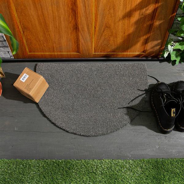 Nicola Spring 60cm X 40cm Grey Coir Half Moon Door Mat
