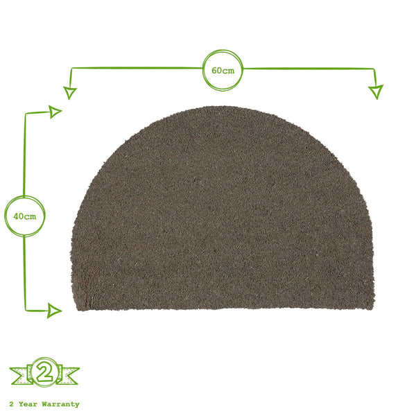 Nicola Spring 60cm X 40cm Grey Coir Half Moon Door Mat