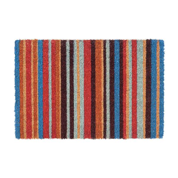 nicola spring 60cm x 40cm Multicoloured Pinstripe Coir Door Mat