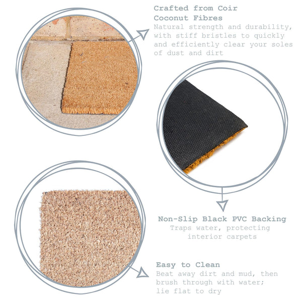 Nicola Spring 60cm X 40cm Multicoloured Rainbow Coir Door Mat