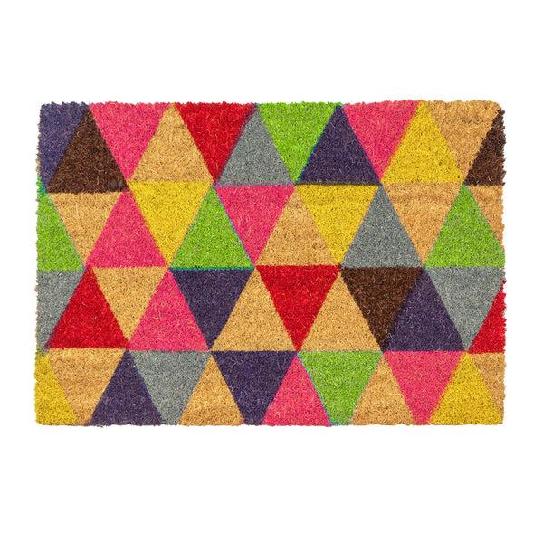 nicola spring 60cm x 40cm Multicoloured Triangles Coir Door Mat