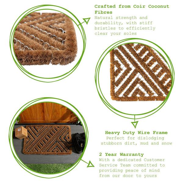 Nicola Spring 60cm X 40cm Natural Coir Scraper Door Mat