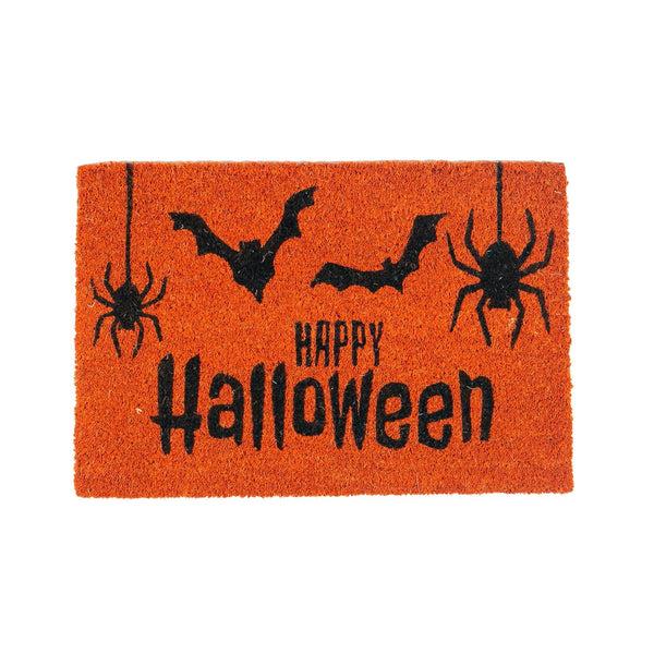 nicola spring 60cm x 40cm Orange Happy Halloween Coir Door Mat