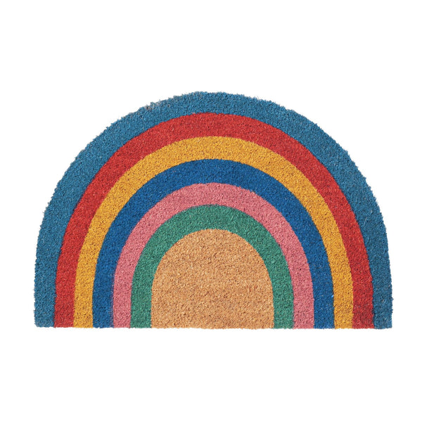 nicola spring 60cm x 40cm Pastel Rainbow Coir Half Moon Door Mat
