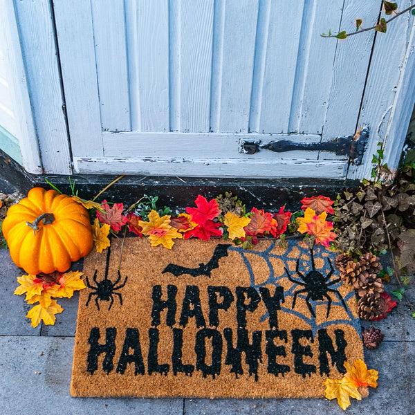 Nicola Spring 60cm X 40cm Spider Happy Halloween Coir Door Mat