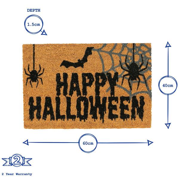 Nicola Spring 60cm X 40cm Spider Happy Halloween Coir Door Mat