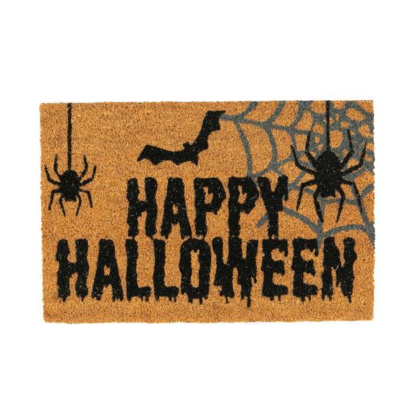 nicola spring 60cm x 40cm Spider Happy Halloween Coir Door Mat