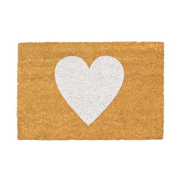 nicola spring 60cm x 40cm White Heart Coir Door Mat