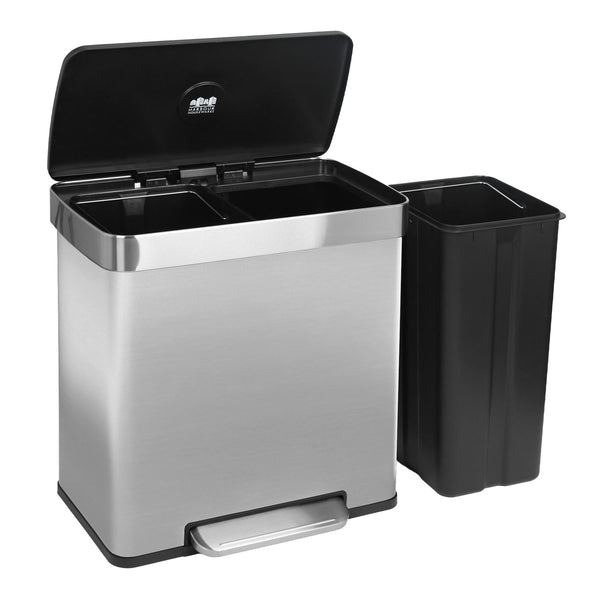 nicola spring 60L (2 x 30L) Stainless Steel Double Kitchen Pedal Bin
