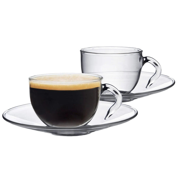 nicola spring 60ml Minimus Glass Espresso Cup & Saucer Set - 6 Sets