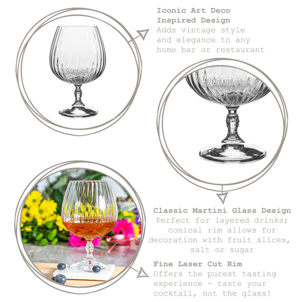 Nicola Spring 650ml America '20s Brandy Glasses - Pack Of Six