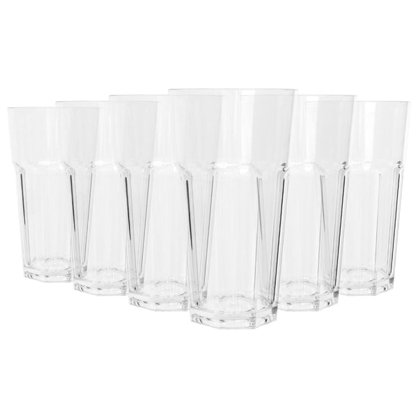 nicola spring 665ml Reusable Plastic Highball Glasses - Pack of 6