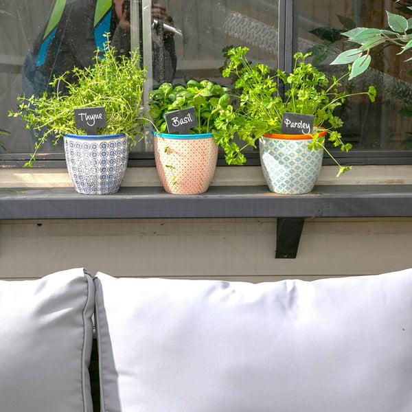 Nicola Spring 6pc Slate Plant Marker Labels Set With Chalk Pencils