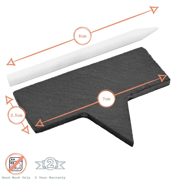 Nicola Spring 6pc Slate Plant Markers Set With Chalk Pencils