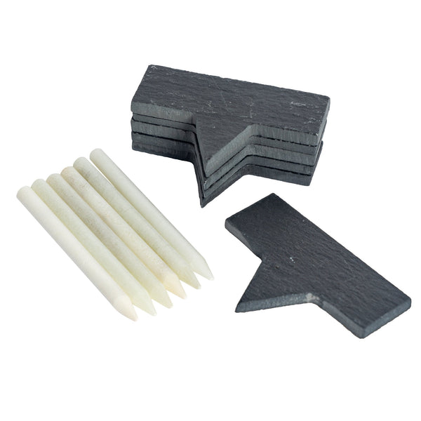 nicola spring 6pc Slate Plant Markers Set with Chalk Pencils