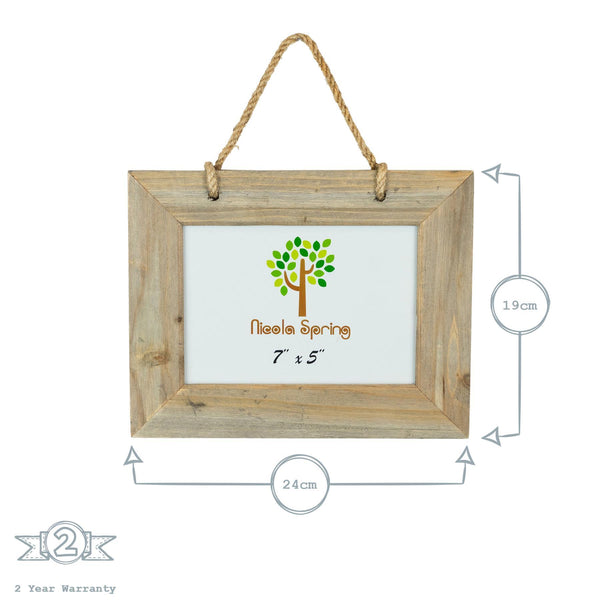Nicola Spring 7" X 5" Natural Wooden Hanging Photo Frame