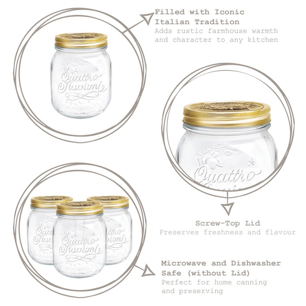 Nicola Spring 700ml Quattro Stagioni Glass Storage Jar