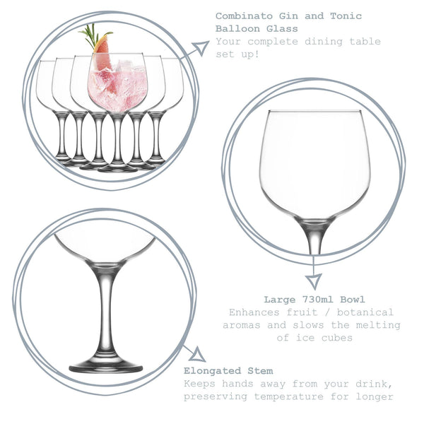 Nicola Spring 730ml Combinato Gin Glasses - Pack Of Six