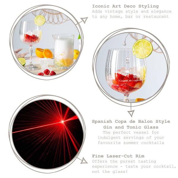 Nicola Spring 745ml America '20s Gin Glasses - Pack Of Six