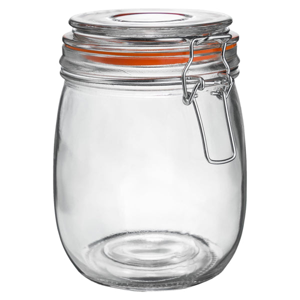 nicola spring 750ml Air tight Classic Glass Storage Jar + Four Free Coloured Seals