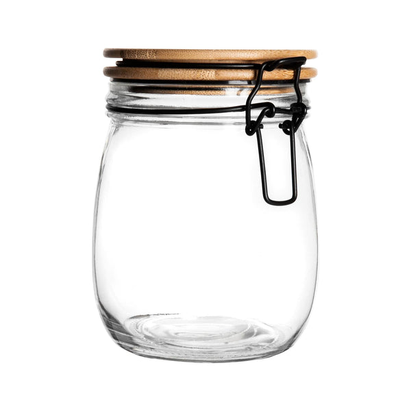 nicola spring 750ml Air tight Glass Storage Jar with Wooden Clip Lid