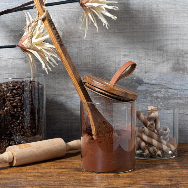 Nicola Spring 750ml Scandi Storage Jar With Leather Loop Lid