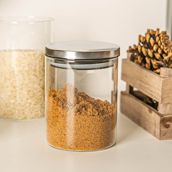 Nicola Spring 750ml Scandi Storage Jar With Metallic Lid