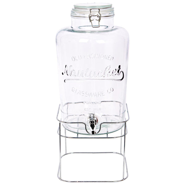 nicola spring 8.7L Glass Drinks Dispenser with Tap & Chrome Stand