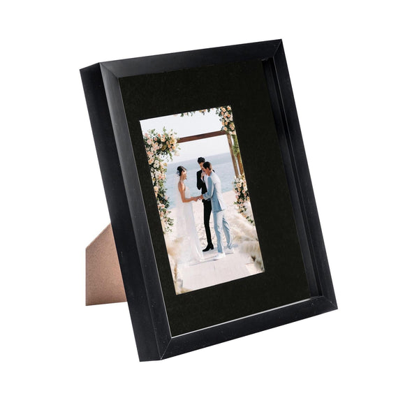 nicola spring 8" x 10" Black 3D Box Photo Frame - with 4" x 6" Mount