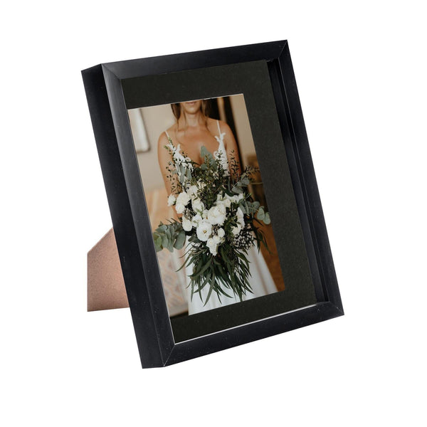 nicola spring 8" x 10" Black 3D Box Photo Frame - with 5" x 7" Mount