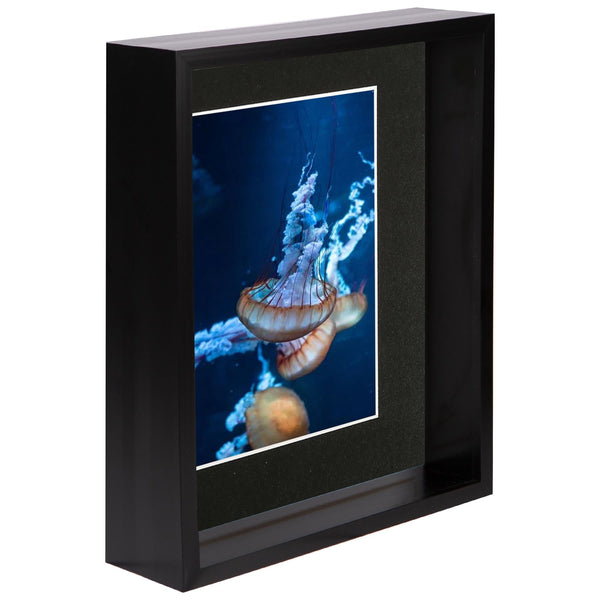 nicola spring 8" x 10" Black 3D Deep Box Photo Frame - with 5" x 7" Mount