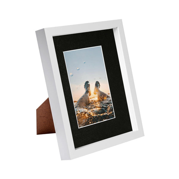 nicola spring 8" x 10" White 3D Box Photo Frame with 4" x 6" Mount