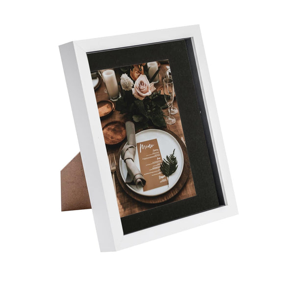 nicola spring 8" x 10" White 3D Box Photo Frame - with 5" x 7" Mount