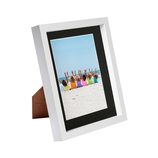 nicola spring 8" x 10" White 3D Box Photo Frame with 5" x 7" Mount