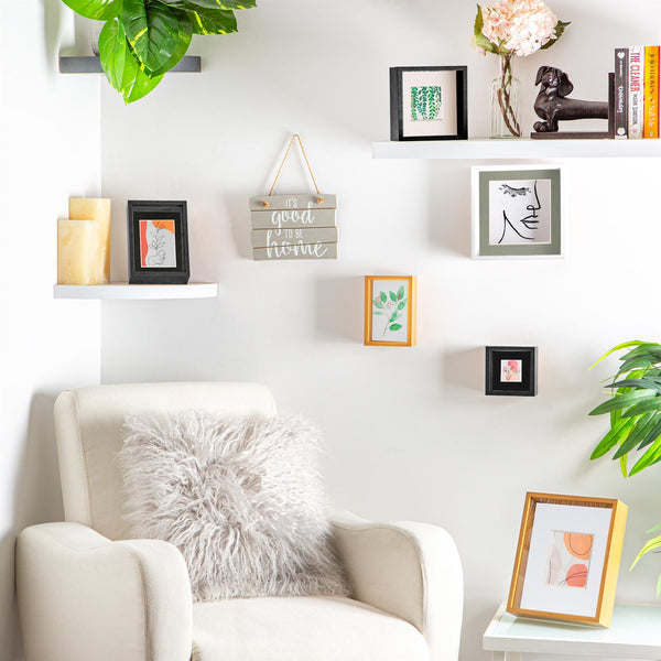 Nicola Spring 8" X 10" White 3D Deep Box Photo Frame - With 4" X 6" Mount