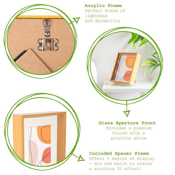 Nicola Spring 8" X 10" White 3D Deep Box Photo Frame - With 4" X 6" Mount