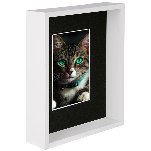 nicola spring 8" x 10" White 3D Deep Box Photo Frame - with 4" x 6" Mount