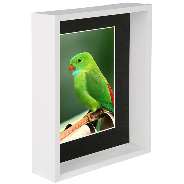 nicola spring 8" x 10" White 3D Deep Box Photo Frame - with 5" x 7" Mount