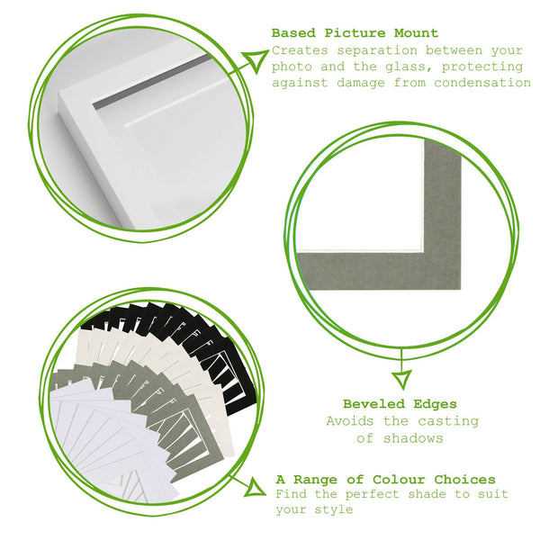 Nicola Spring 8" X 8" Picture Mounts For 10" X 10" Frame - Pack Of 10