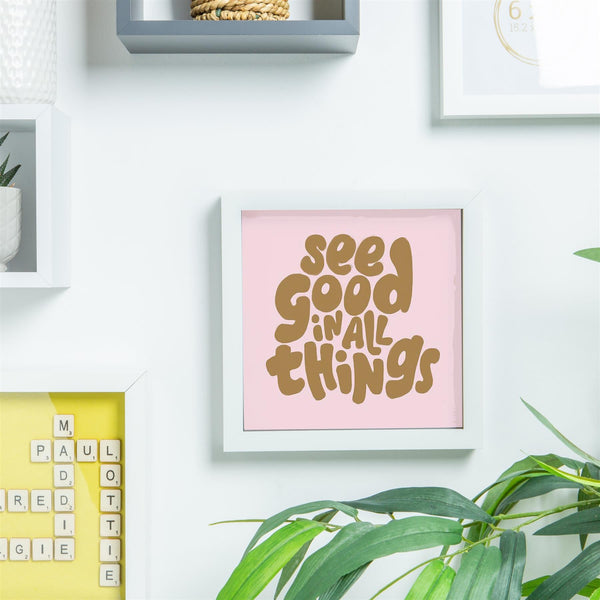 Nicola Spring 8" X 8" White 3D Box Photo Frame With 6" X 6" Mount