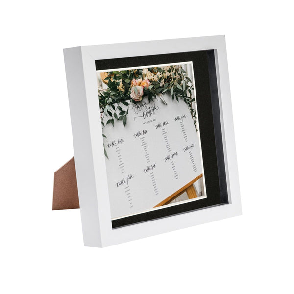 nicola spring 8" x 8" White 3D Box Photo Frame - with 6" x 6" Mount