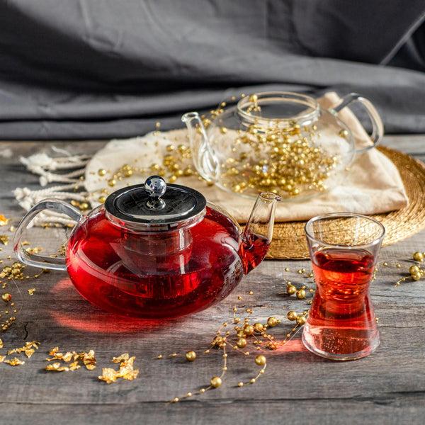 Nicola Spring 800ml Clear Glass Teapot With Stainless Steel Infuser