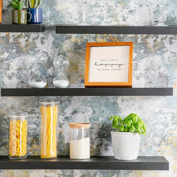 Nicola Spring 80cm Black Modern Floating Shelves - Pack Of Two